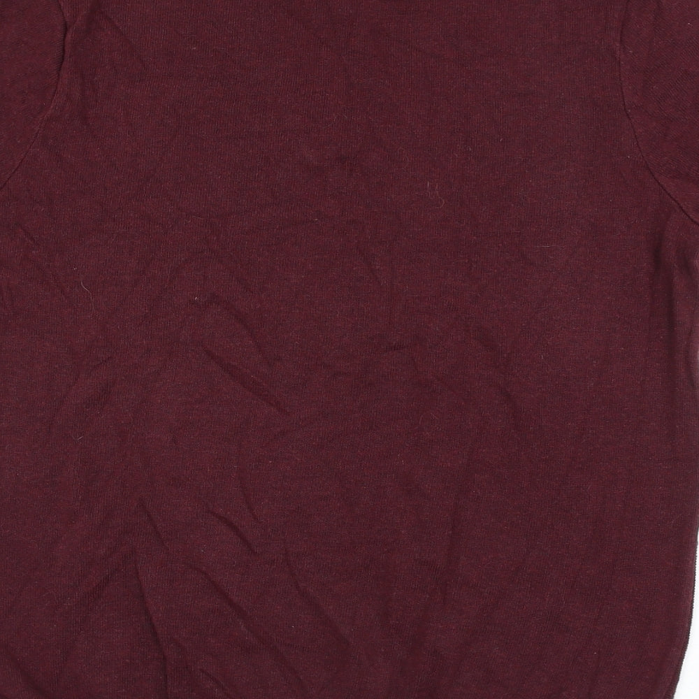 George Mens Red Cotton Polo Size M Collared Button