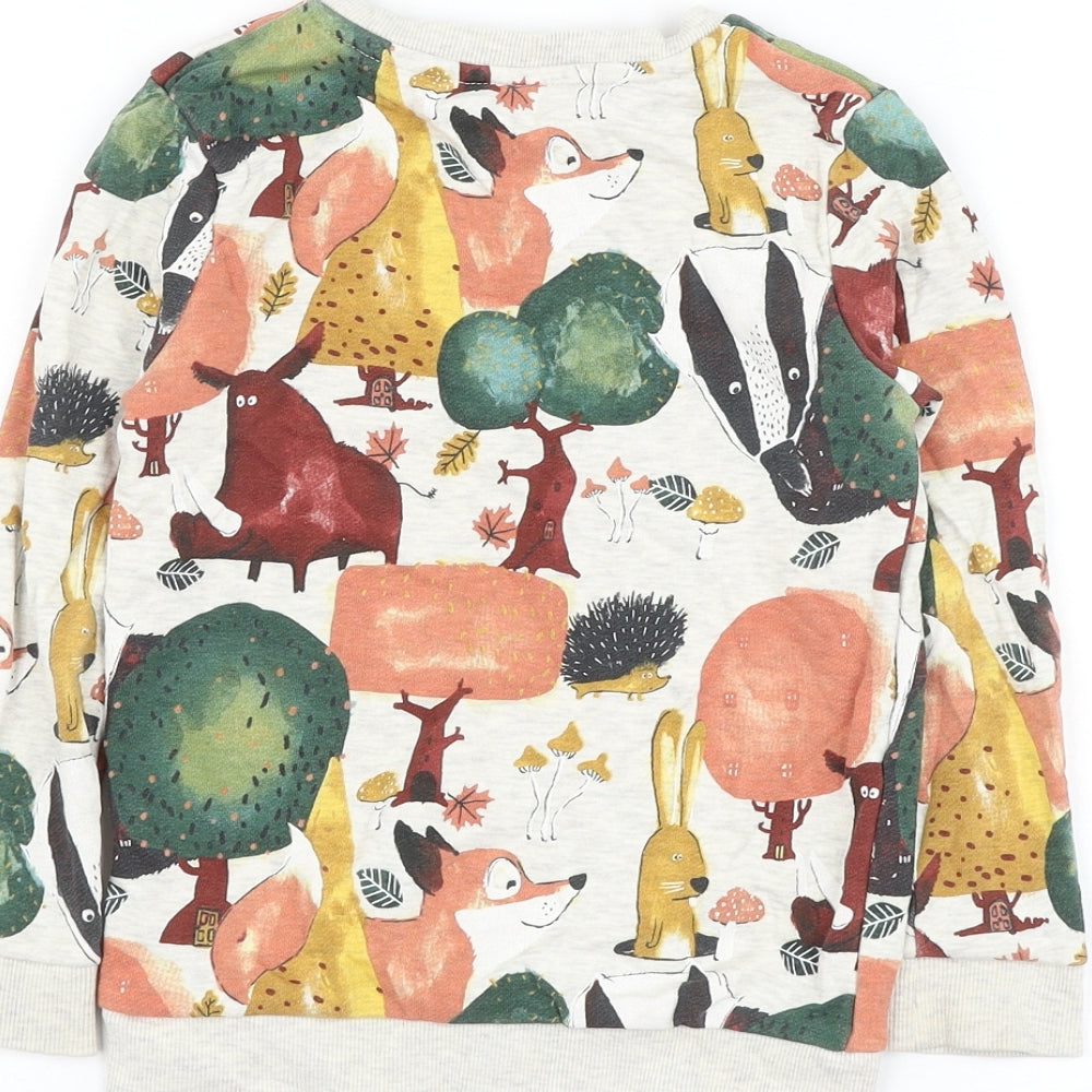TU Boys Multicoloured Cotton Pullover Sweatshirt Size 3-4 Years Pullover - Forest Animals