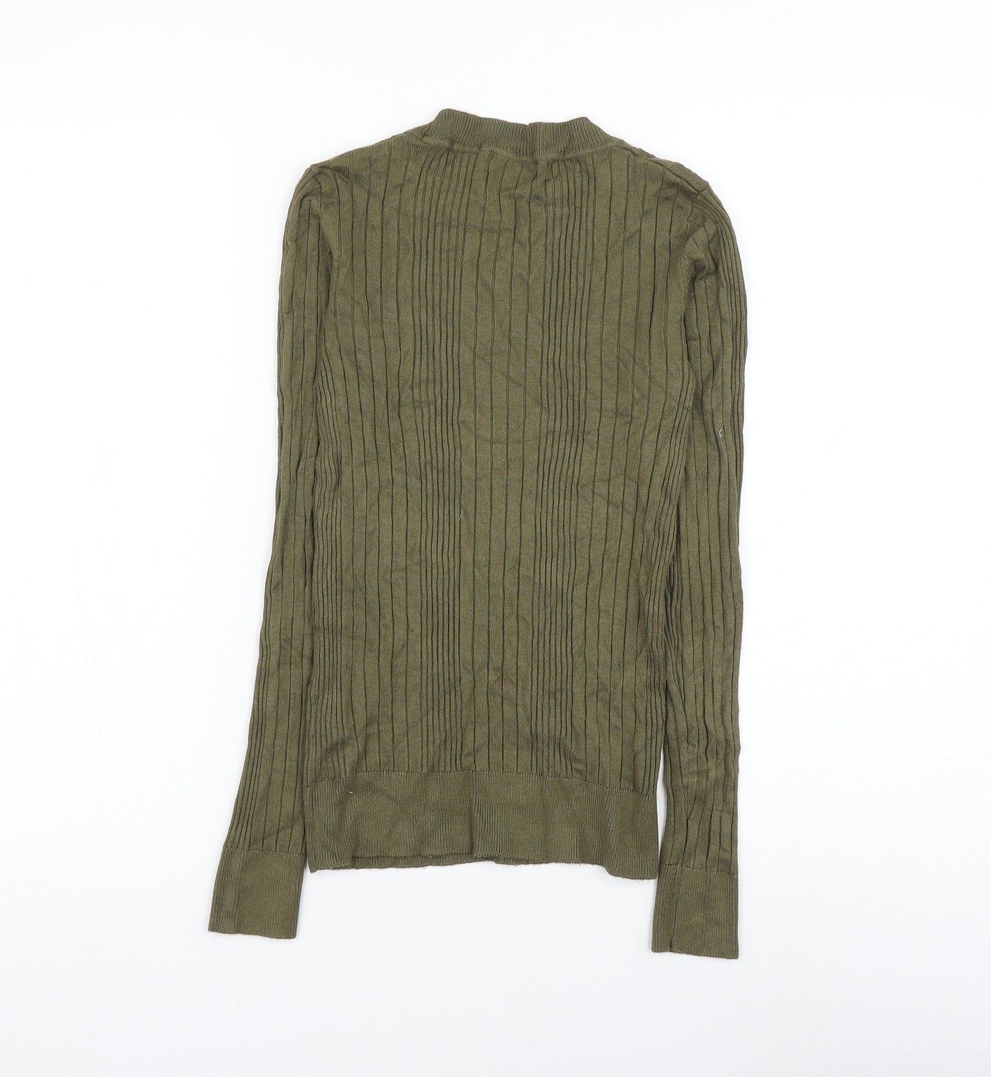 New Look Womens Green Round Neck Viscose Pullover Jumper Size 8