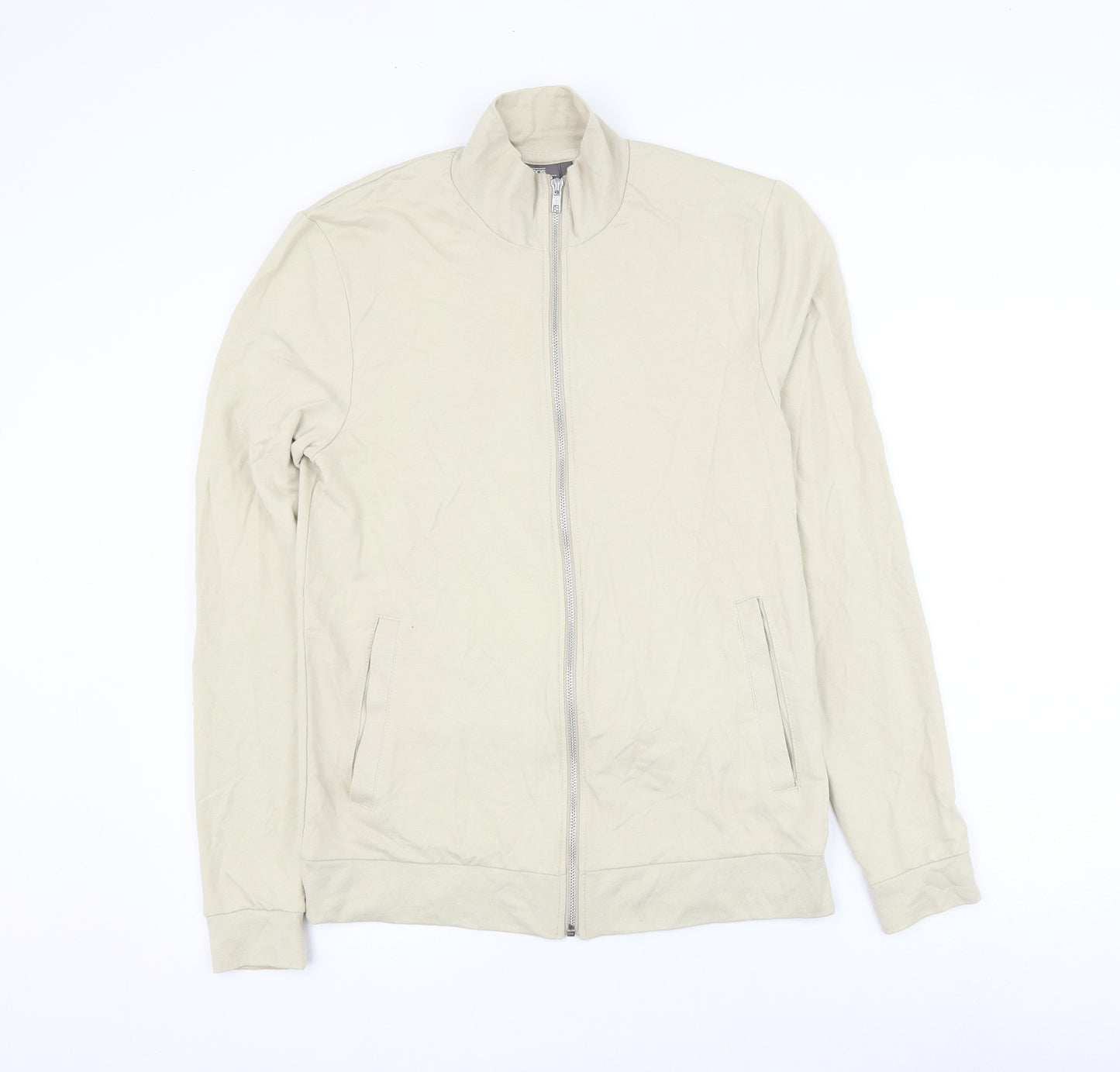 ASOS Mens Beige Cotton Full Zip Sweatshirt Size M