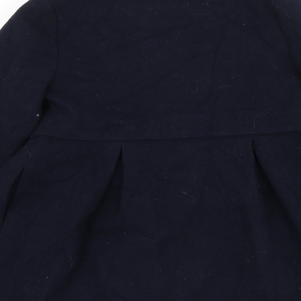 F&F Girls Blue Overcoat Coat Size 6-7 Years Button