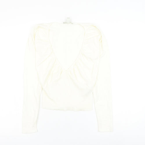 ASOS Womens White Viscose Basic Blouse Size 8 Scoop Neck