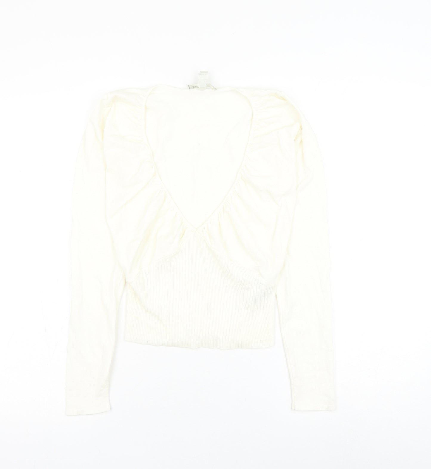 ASOS Womens White Viscose Basic Blouse Size 8 Scoop Neck