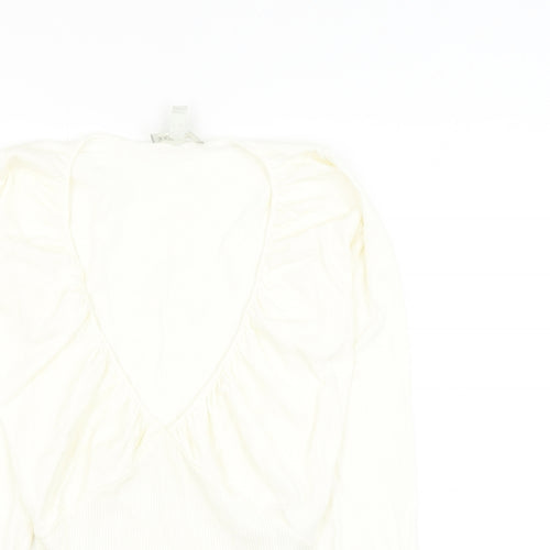 ASOS Womens White Viscose Basic Blouse Size 8 Scoop Neck