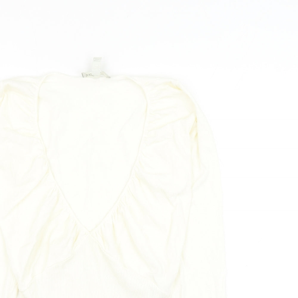 ASOS Womens White Viscose Basic Blouse Size 8 Scoop Neck