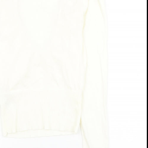 ASOS Womens White Viscose Basic Blouse Size 8 Scoop Neck