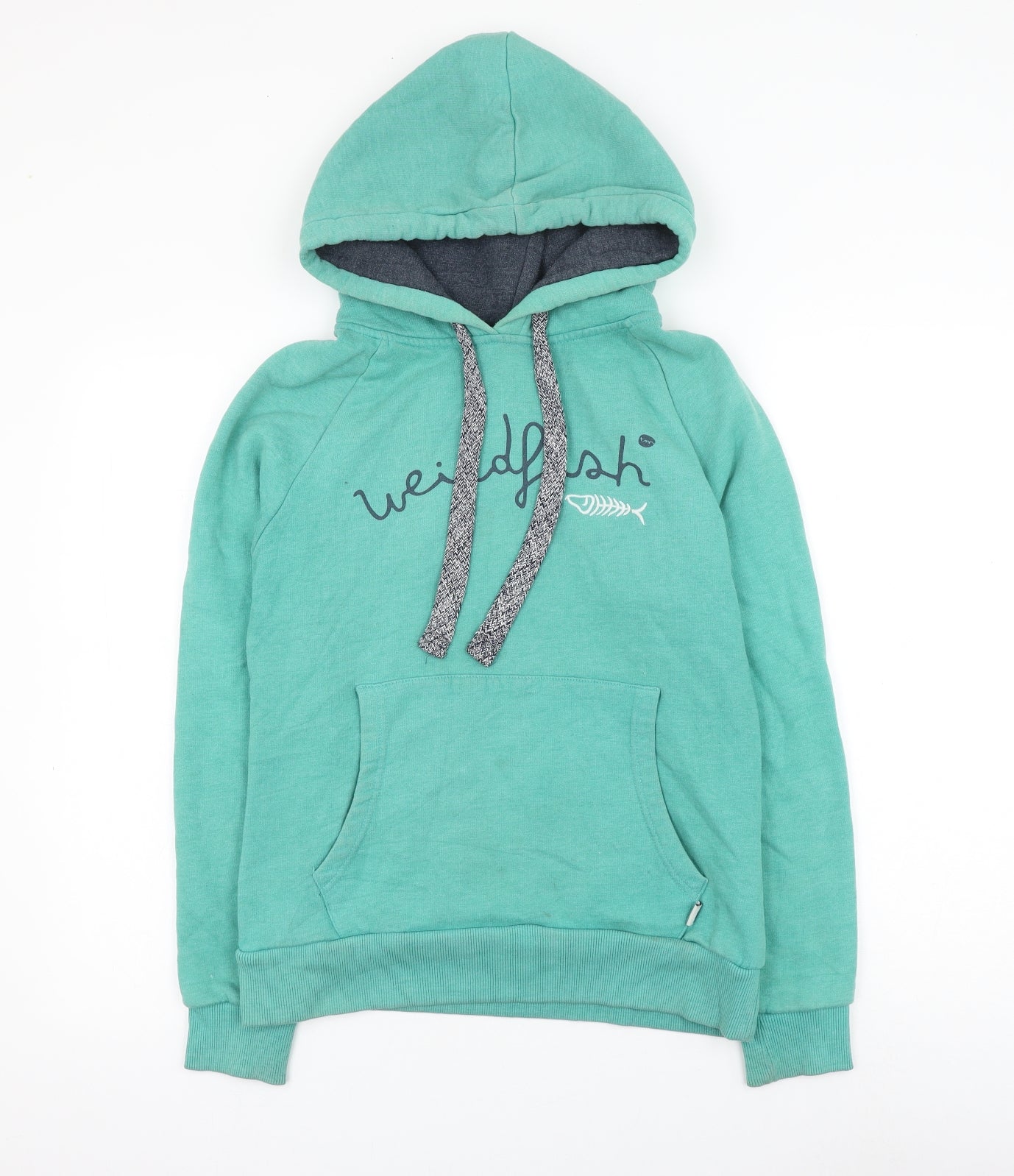 Weird Fish Womens Green Cotton Pullover Hoodie Size 8 Pullover