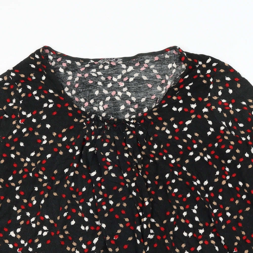 Marks and Spencer Womens Blue Geometric Viscose Basic Blouse Size 22 Scoop Neck
