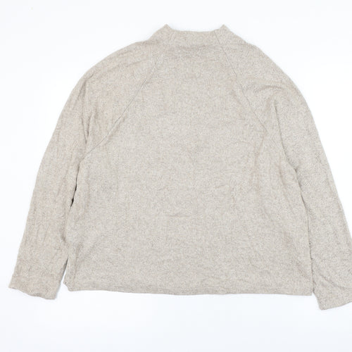 H&M Womens Beige Round Neck Viscose Pullover Jumper Size S