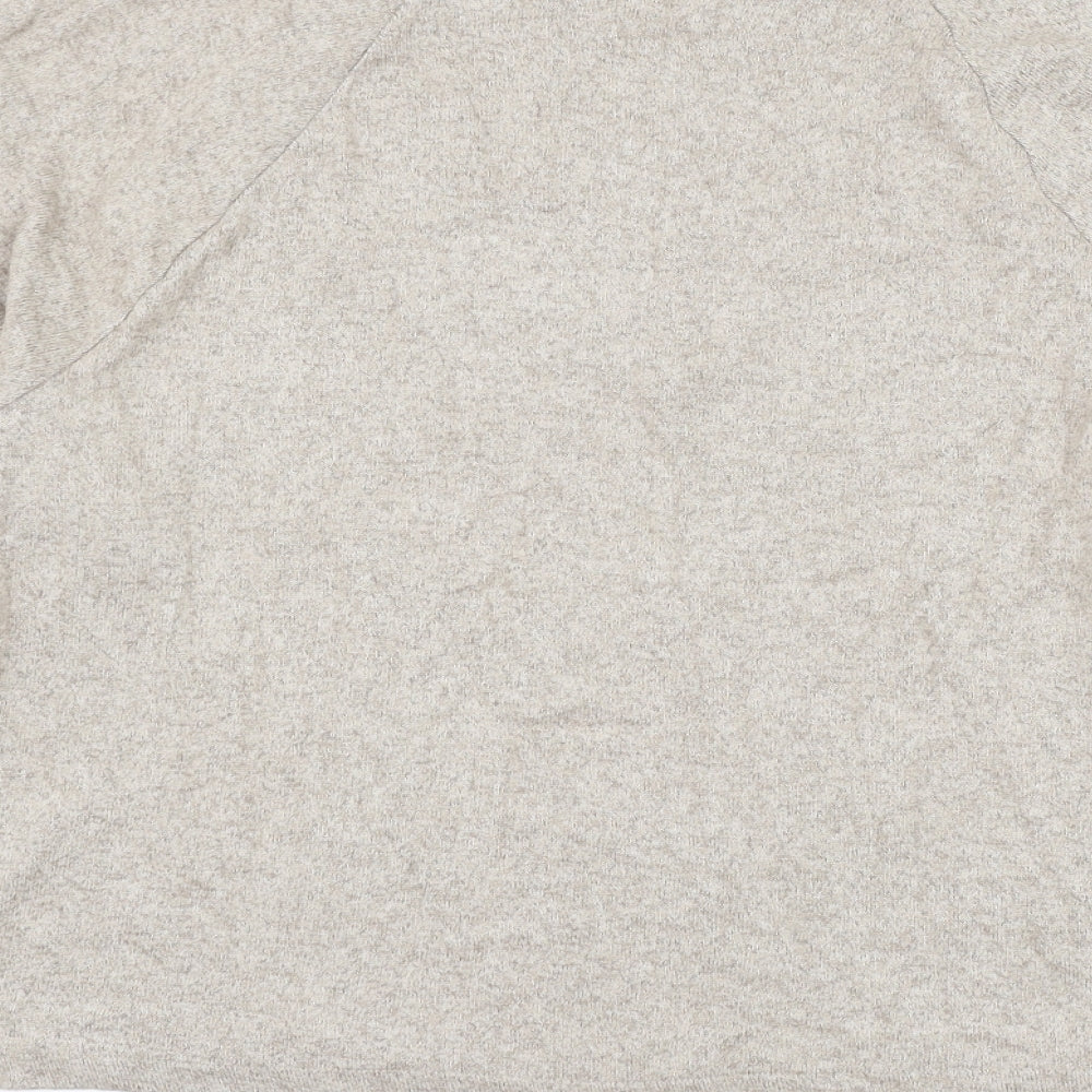 H&M Womens Beige Round Neck Viscose Pullover Jumper Size S