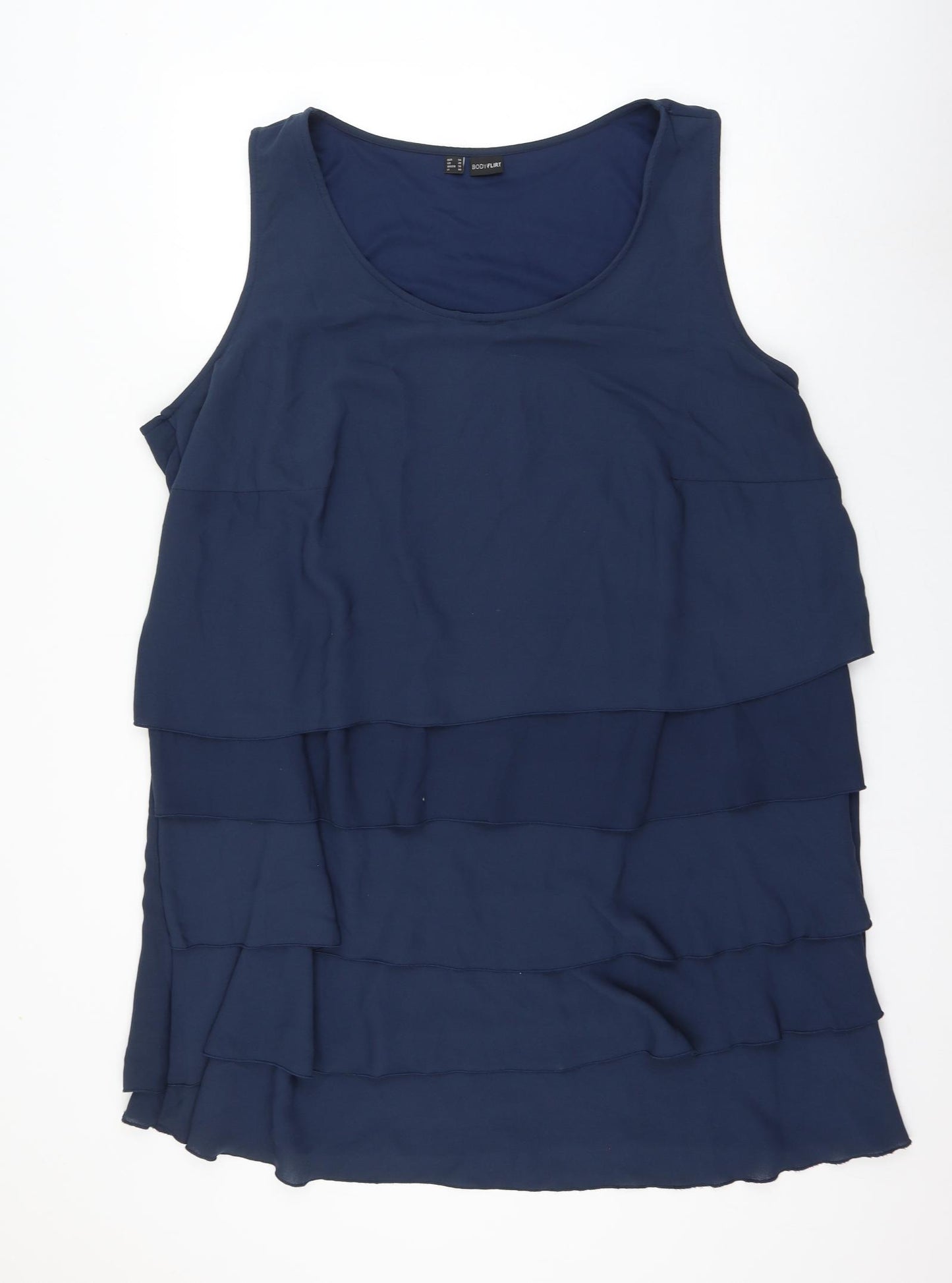 Body Flirt Womens Blue Polyester Shift Size 28 Scoop Neck Pullover