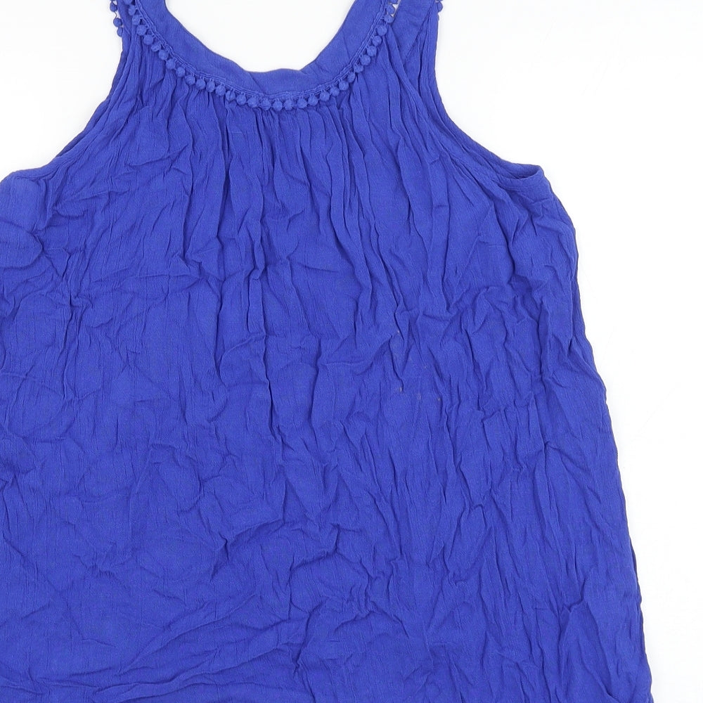 Bonmarché Womens Blue Viscose Basic Blouse Size 18 Round Neck