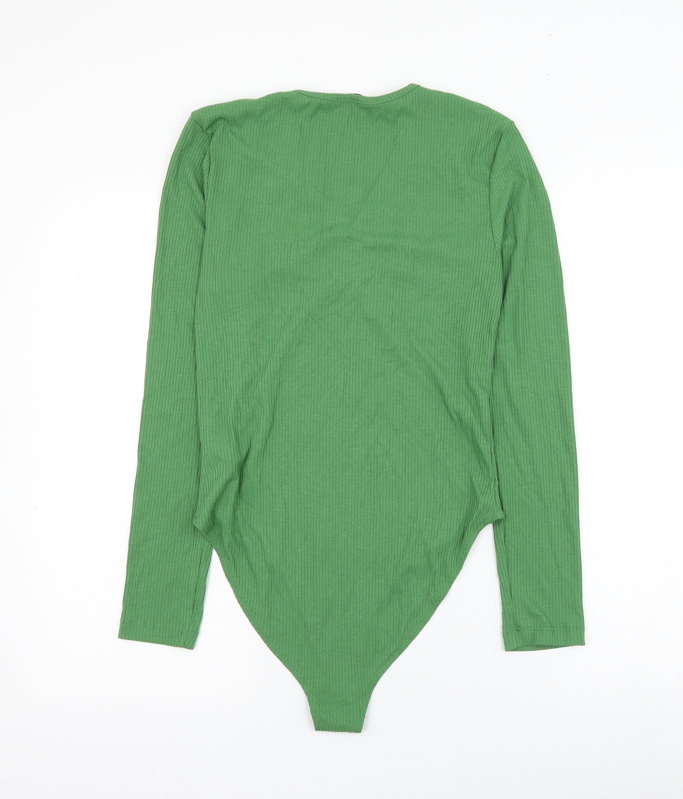 TU Womens Green Polyester Bodysuit One-Piece Size 12 Snap