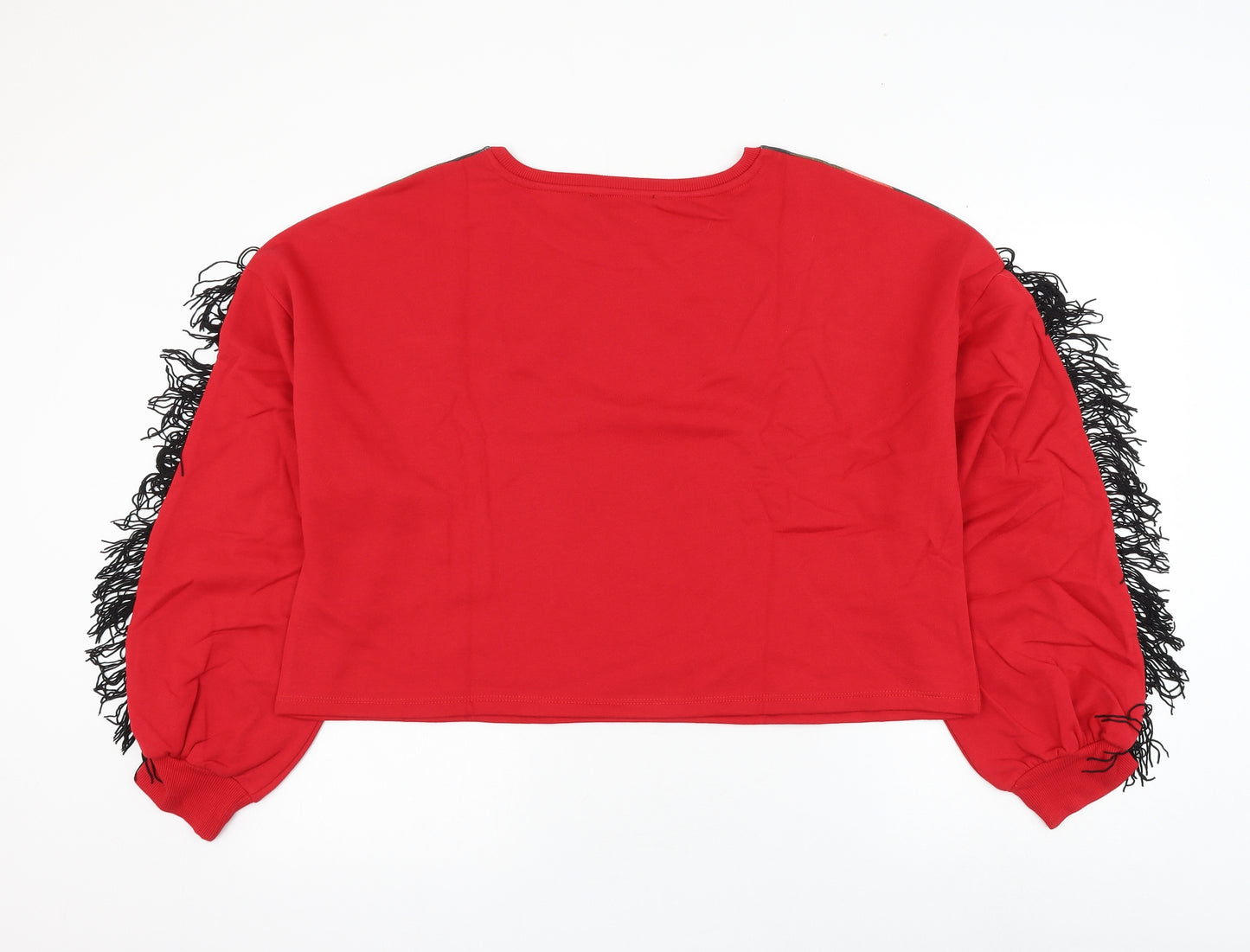 Oh My Days Womens Red Striped Polyester Pullover Sweatshirt Size 14 Pullover