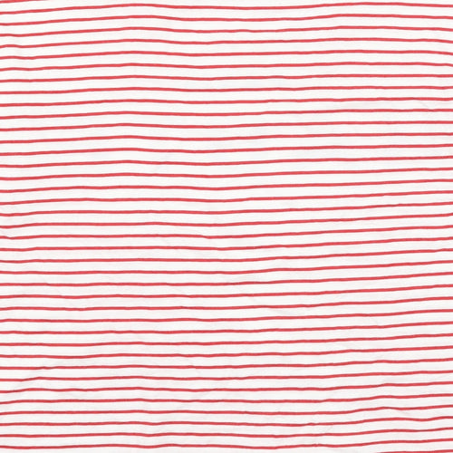 New Look Womens Red Striped Cotton Basic Blouse Size 8 Round Neck - Paris Haute