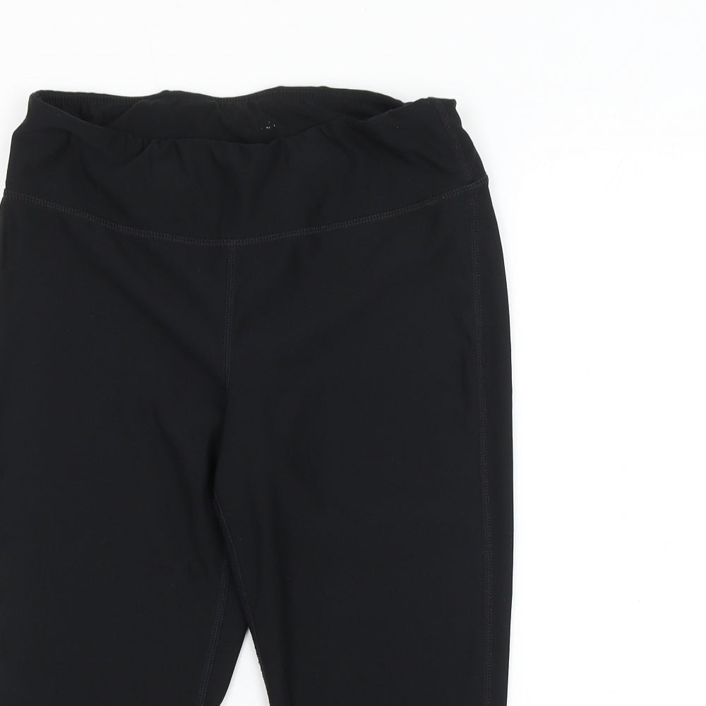 Preworn Womens Black Polyester Compression Shorts Size 12 L18 in Regular