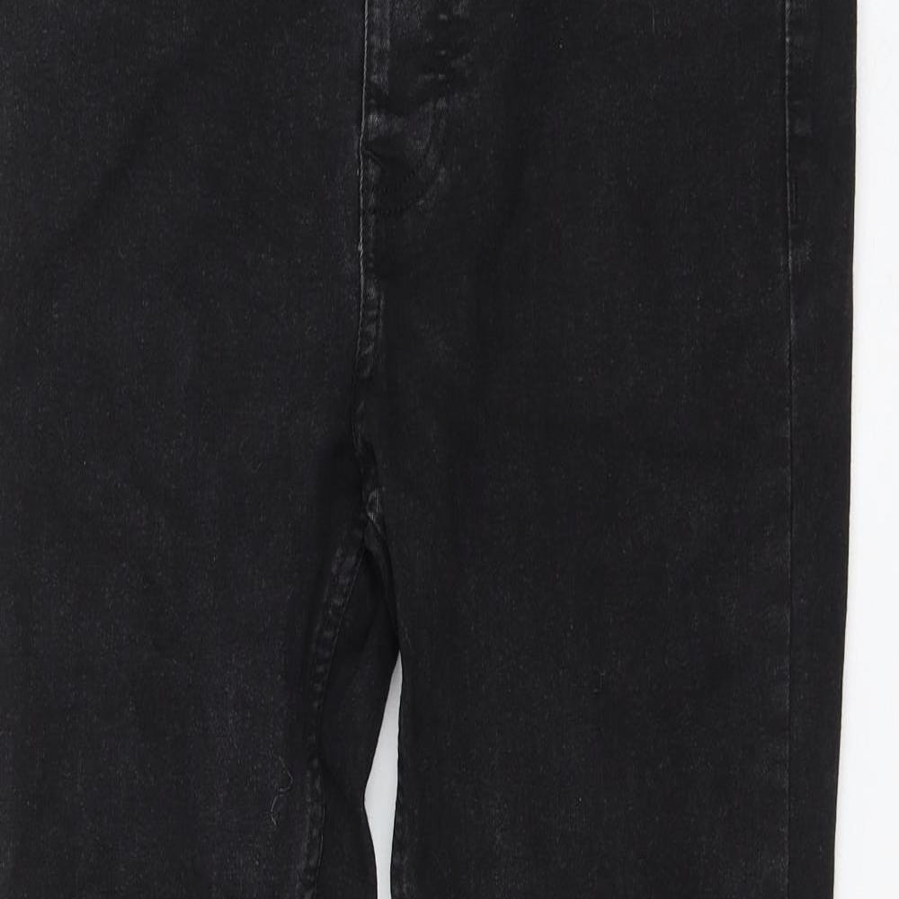 BoohooMAN Mens Black Cotton Skinny Jeans Size 32 in L27 in Regular Zip