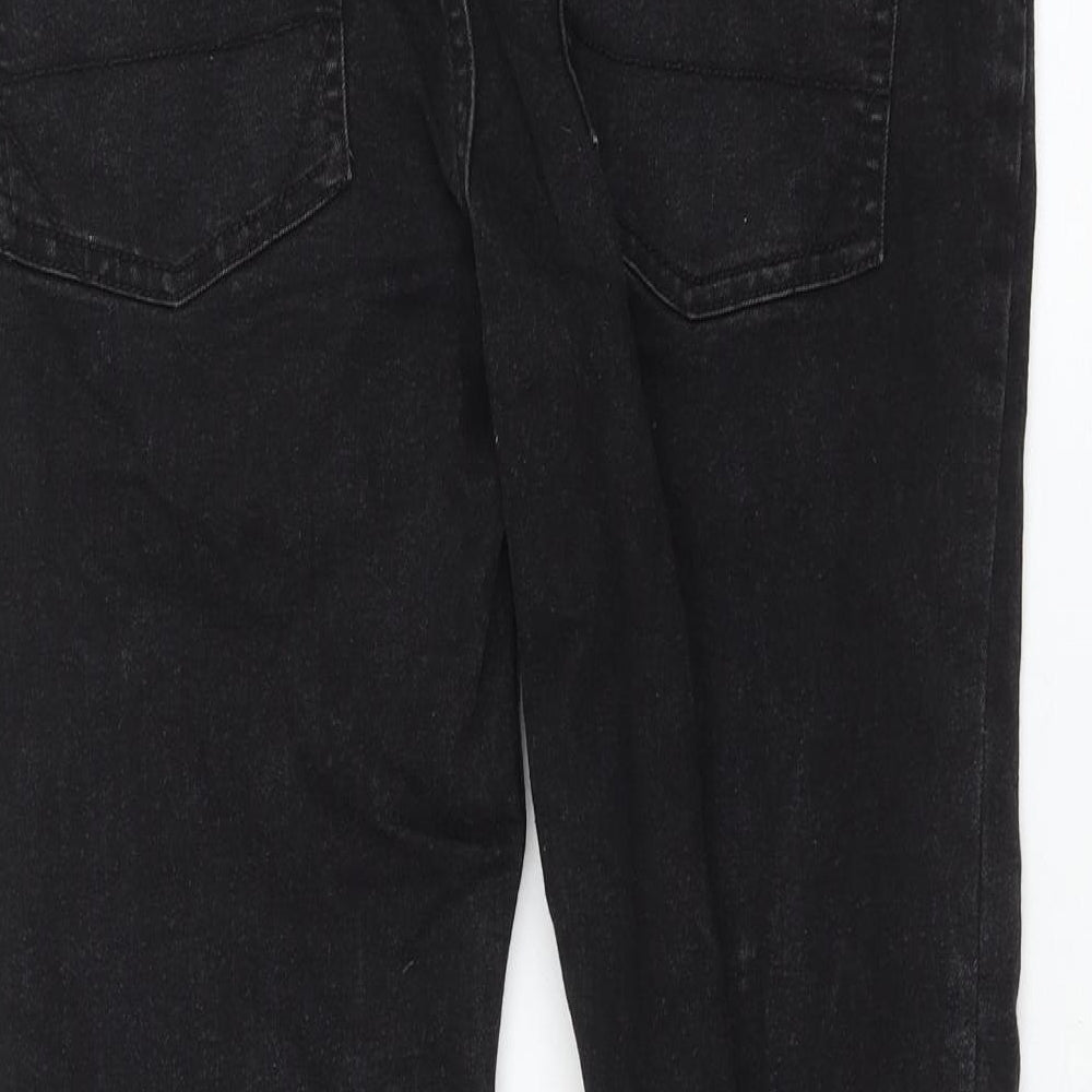 BoohooMAN Mens Black Cotton Skinny Jeans Size 32 in L27 in Regular Zip