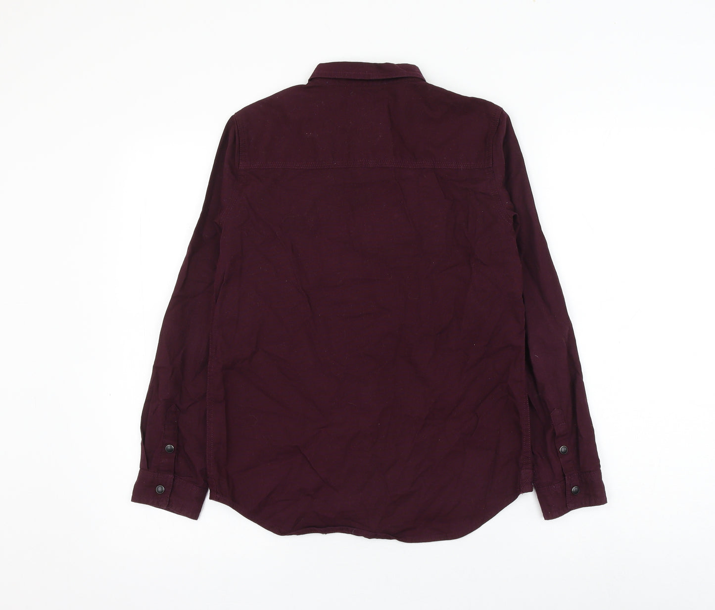 riveris Boys Purple Cotton Basic Button-Up Size 12 Years Collared Button