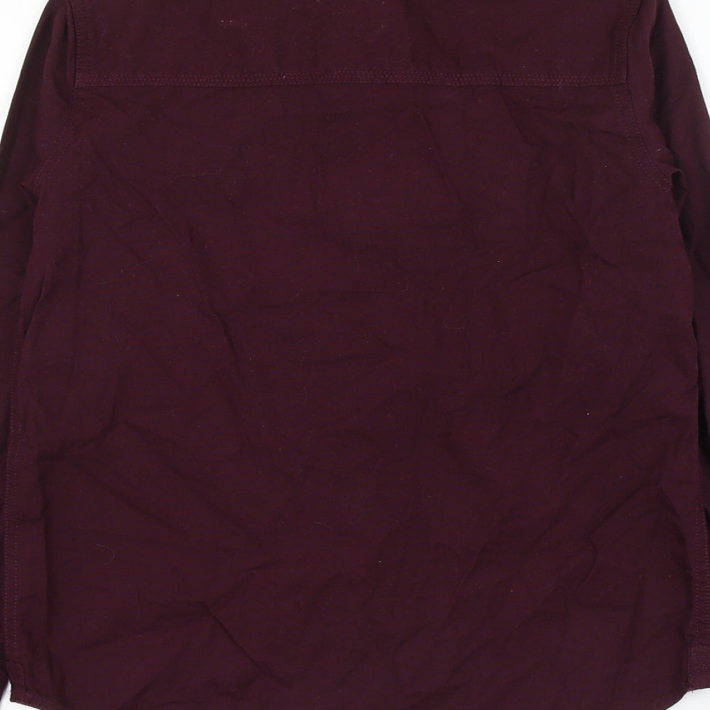 riveris Boys Purple Cotton Basic Button-Up Size 12 Years Collared Button