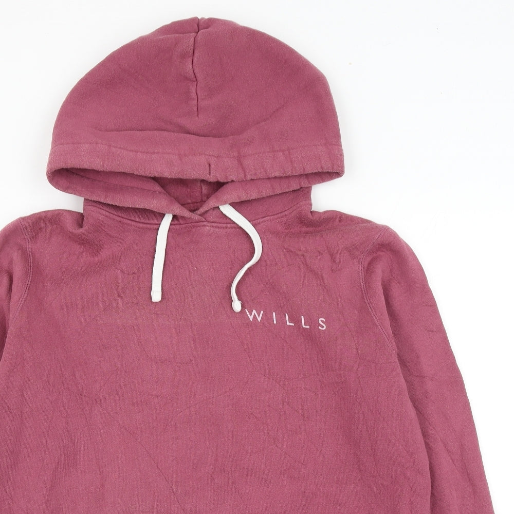 Jack Wills Womens Pink Cotton Pullover Hoodie Size 12 Pullover
