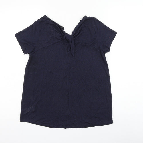 F&F Womens Blue Viscose Basic T-Shirt Size 10 Round Neck