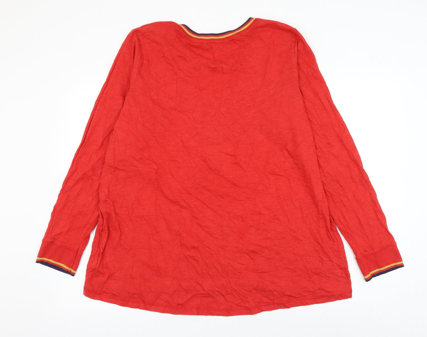 NEXT Womens Red Cotton Basic T-Shirt Size 22 Round Neck - Star