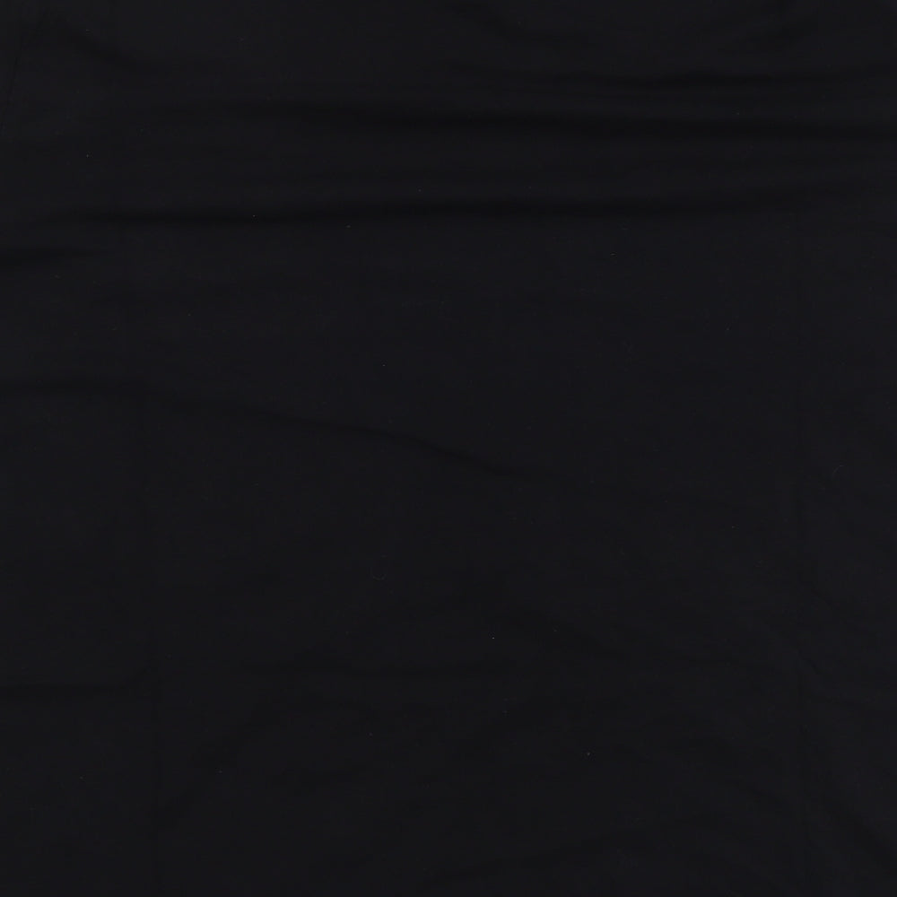 George Mens Black Polyester T-Shirt Size XL Round Neck