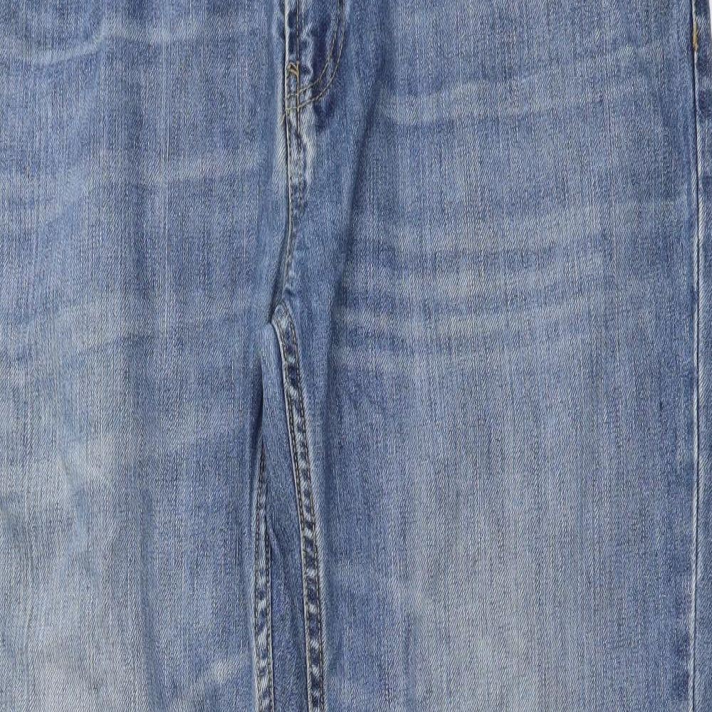 TU Mens Blue Cotton Straight Jeans Size 38 in L32 in Regular Button