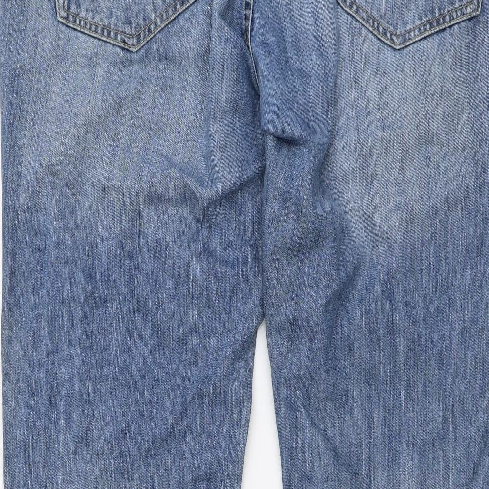 TU Mens Blue Cotton Straight Jeans Size 38 in L32 in Regular Button
