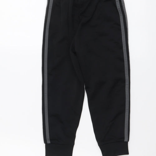 adidas Boys Black Polyester Jogger Trousers Size 4-5 Years Regular Drawstring