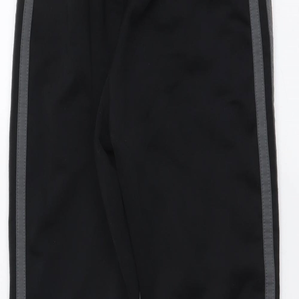 adidas Boys Black Polyester Jogger Trousers Size 4-5 Years Regular Drawstring