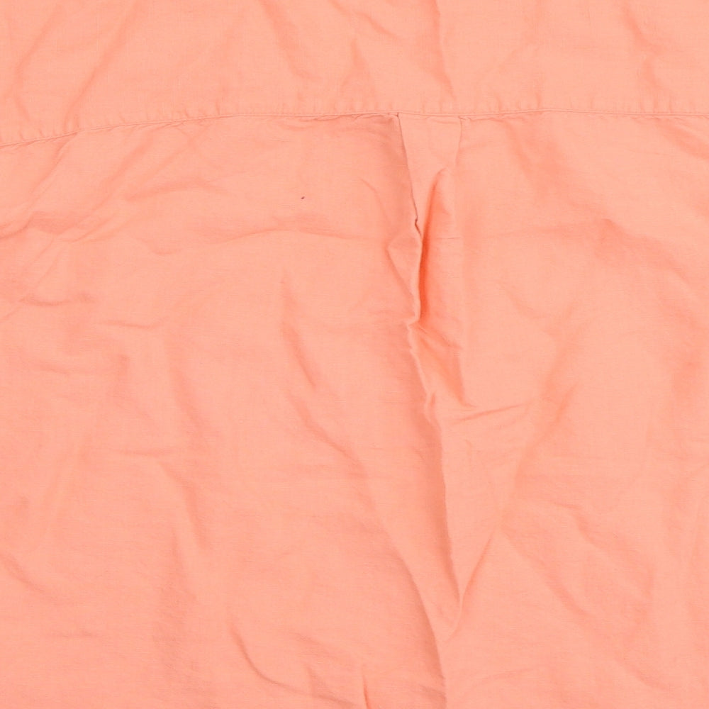 TU Womens Orange Linen Basic T-Shirt Size 18 V-Neck