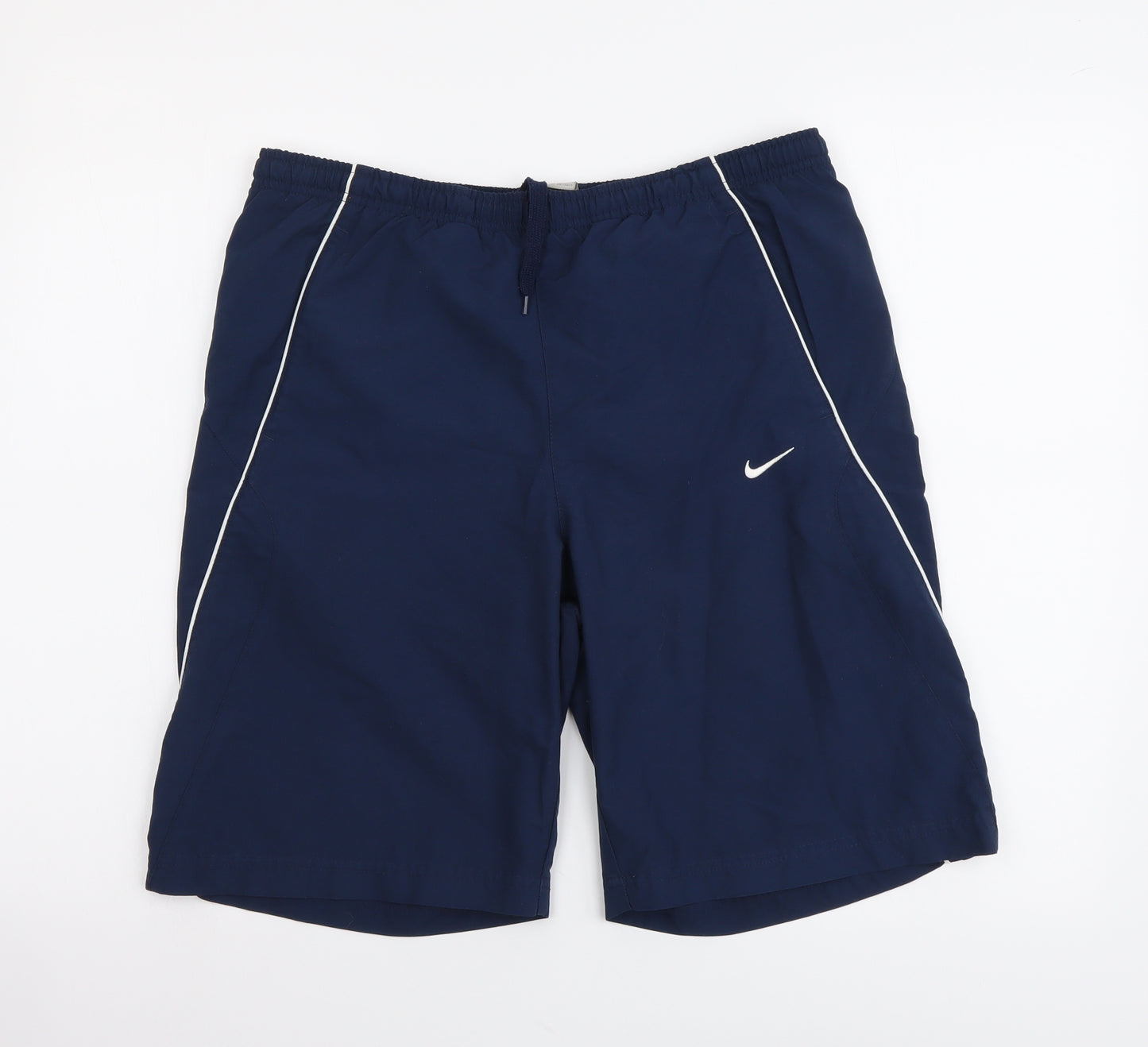 Nike Mens Blue Polyester Sweat Shorts Size S L9 in Regular Drawstring - Swimming shorts