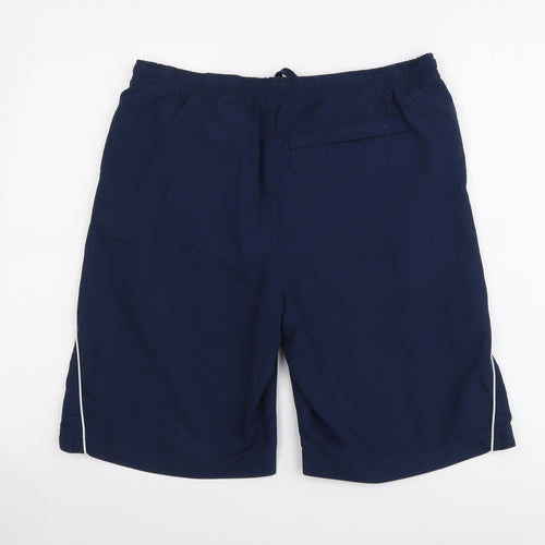 Nike Mens Blue Polyester Sweat Shorts Size S L9 in Regular Drawstring - Swimming shorts