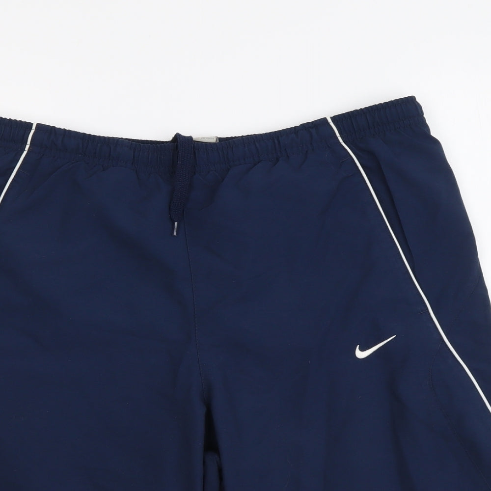 Nike Mens Blue Polyester Sweat Shorts Size S L9 in Regular Drawstring - Swimming shorts