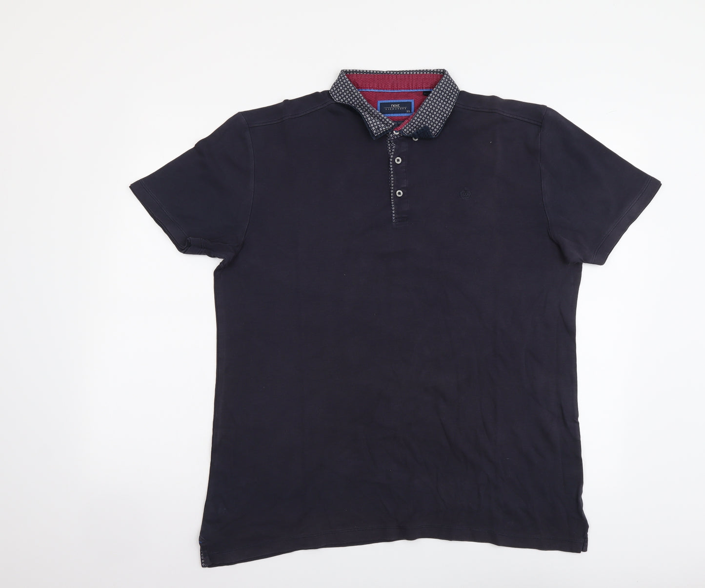 NEXT Mens Blue Cotton Polo Size XL Collared Pullover