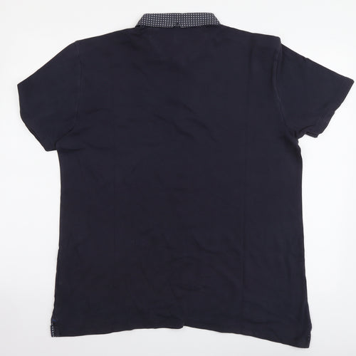 NEXT Mens Blue Cotton Polo Size XL Collared Pullover