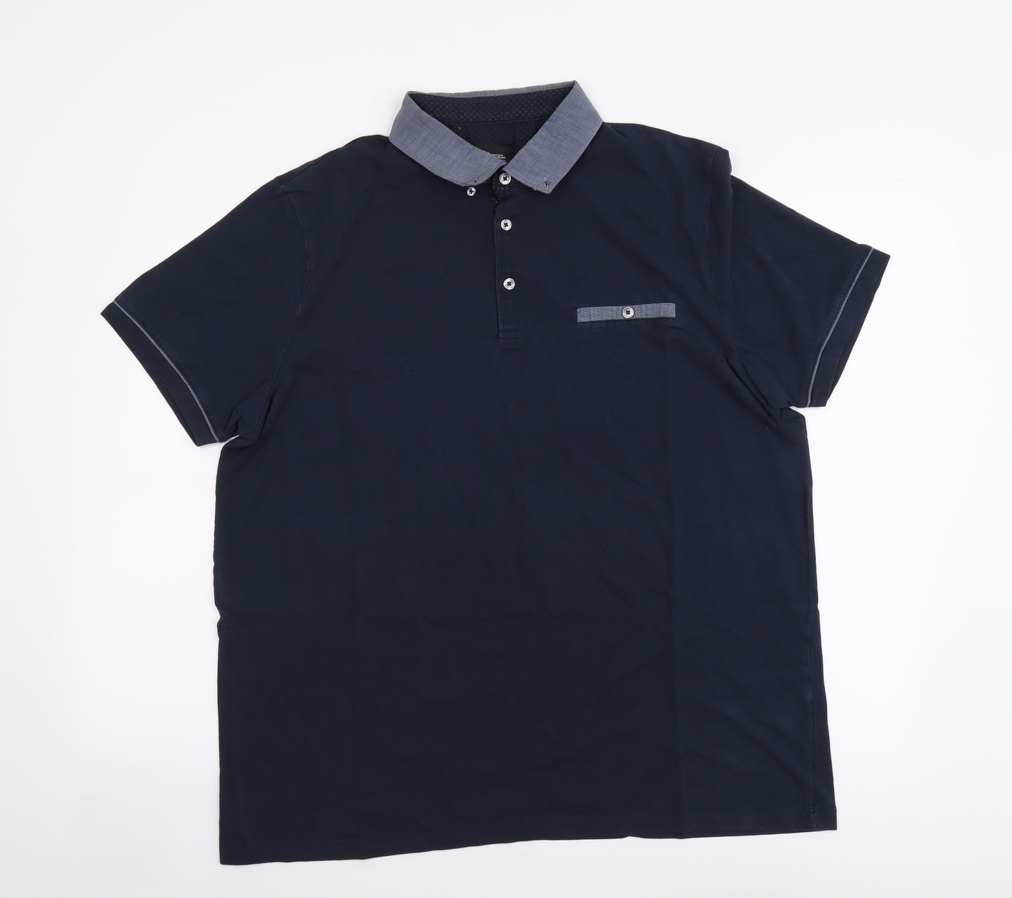 Burton Mens Blue Cotton Polo Size XL Collared Pullover