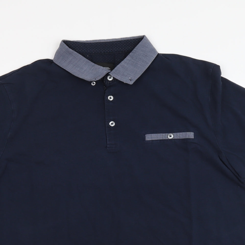 Burton Mens Blue Cotton Polo Size XL Collared Pullover