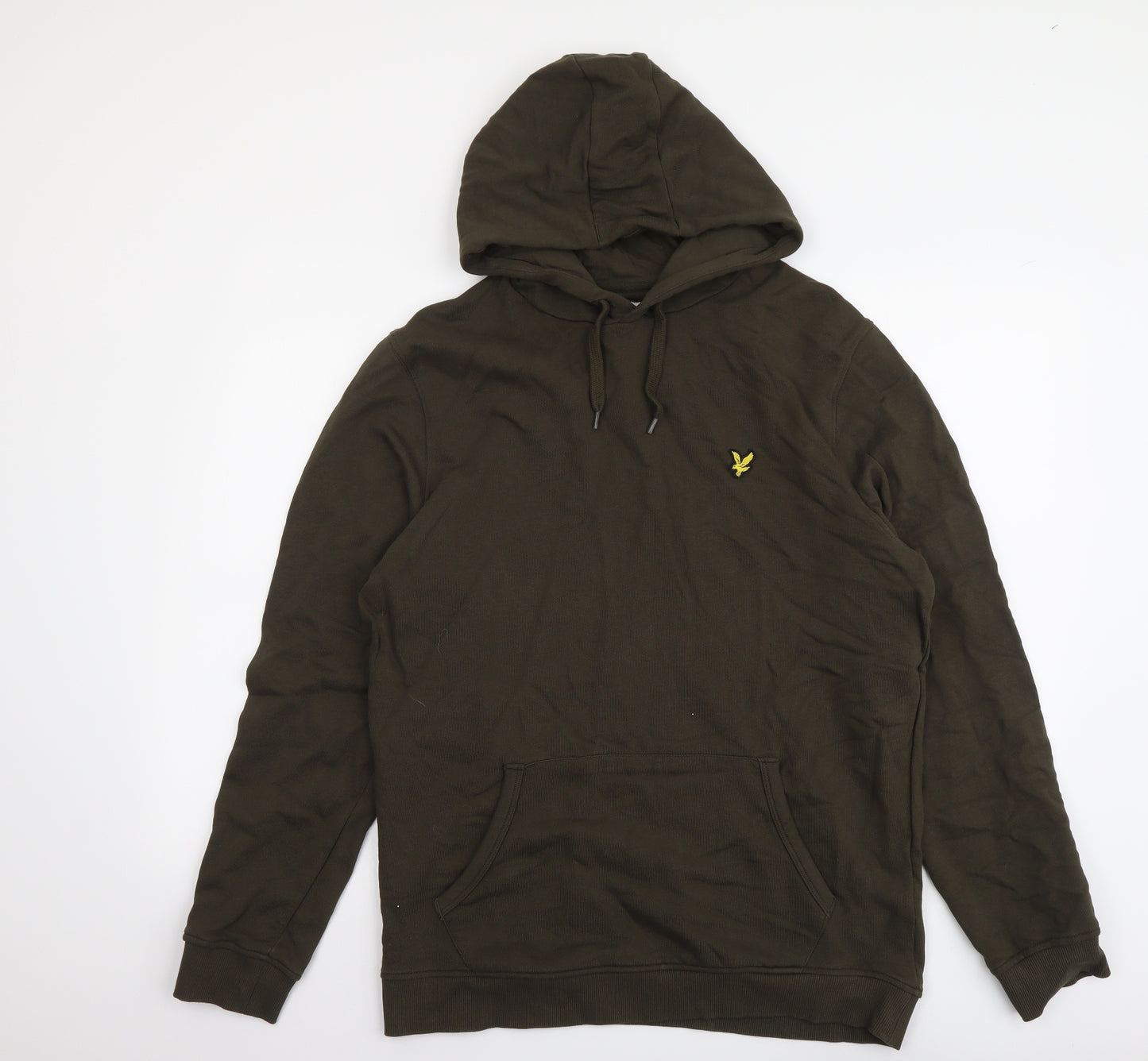 Lyle & Scott Mens Green Cotton Pullover Hoodie Size L