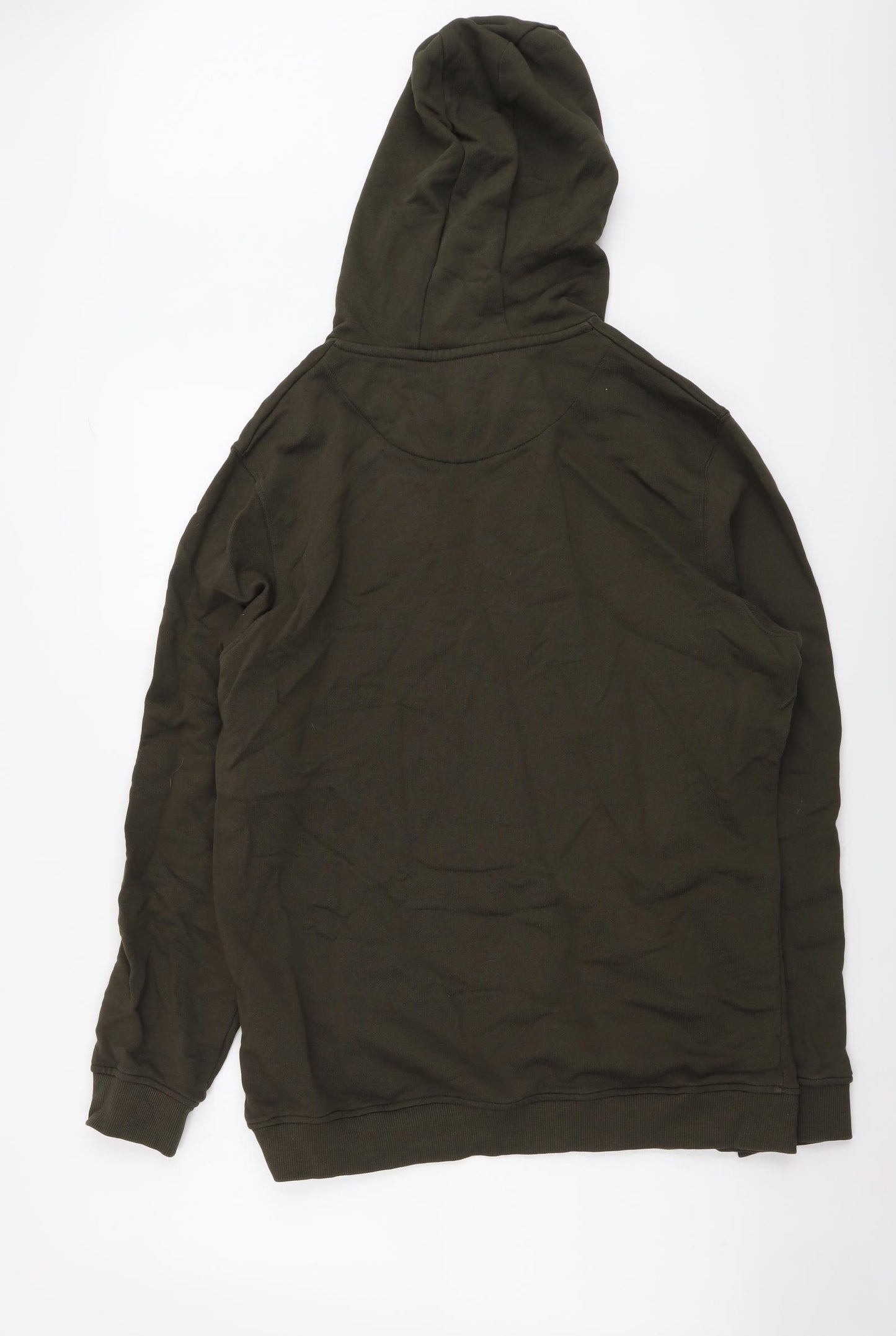 Lyle & Scott Mens Green Cotton Pullover Hoodie Size L