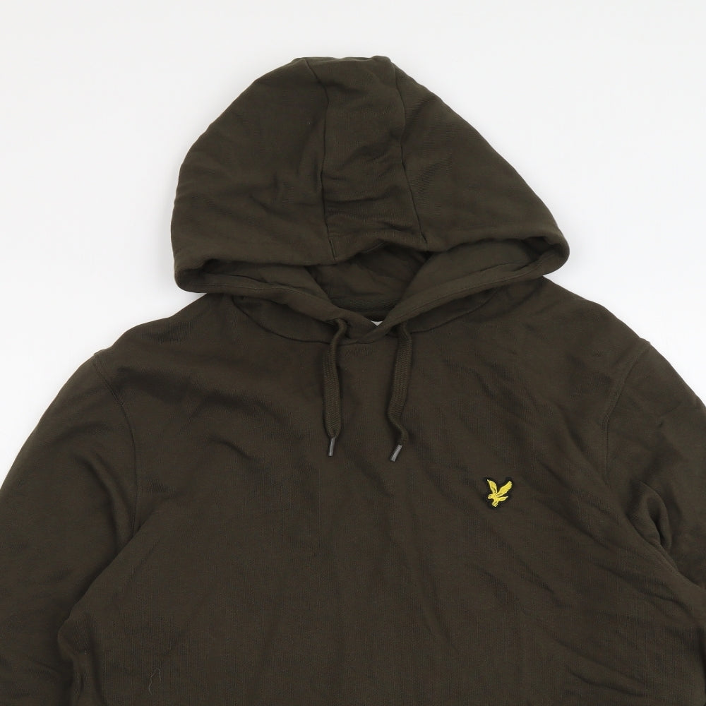 Lyle & Scott Mens Green Cotton Pullover Hoodie Size L