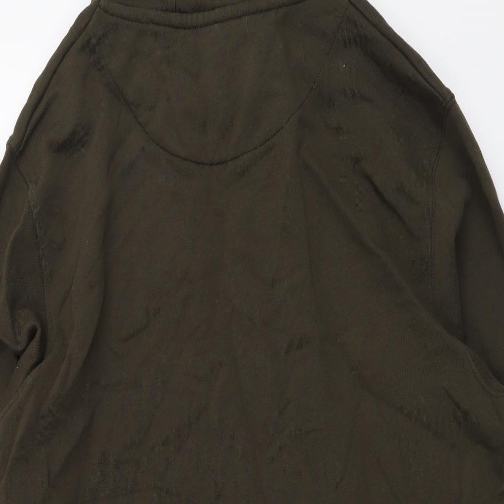 Lyle & Scott Mens Green Cotton Pullover Hoodie Size L