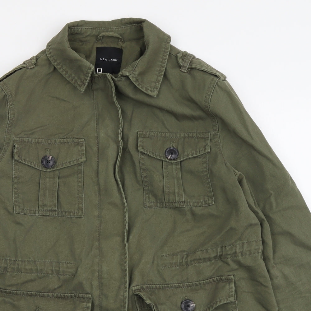 New Look Womens Green Parka Jacket Size 10 Zip
