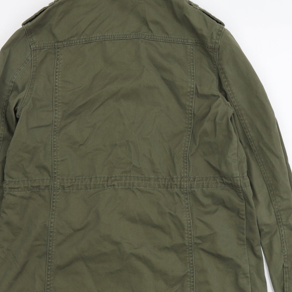New Look Womens Green Parka Jacket Size 10 Zip