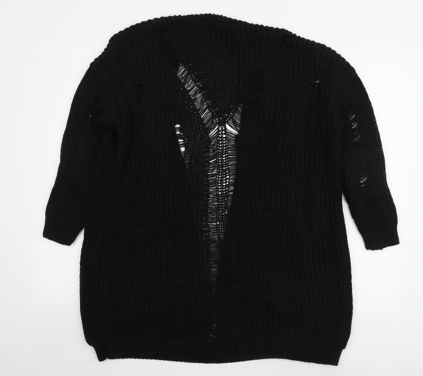 River Island Womens Black V-Neck Acrylic Cardigan Jumper Size S