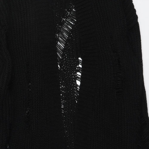 River Island Womens Black V-Neck Acrylic Cardigan Jumper Size S
