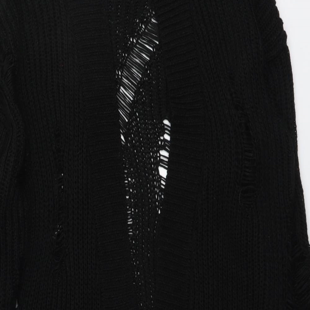 River Island Womens Black V-Neck Acrylic Cardigan Jumper Size S