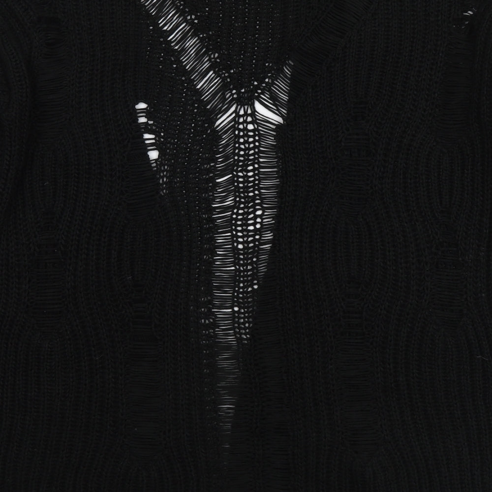 River Island Womens Black V-Neck Acrylic Cardigan Jumper Size S